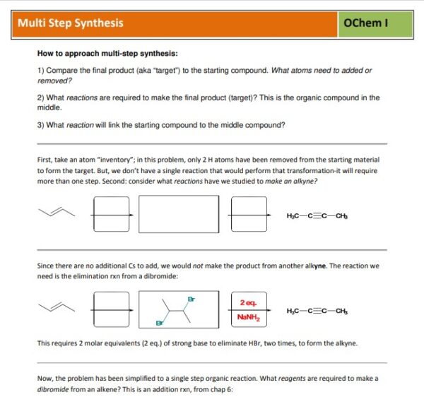 chemical synthesis homework
